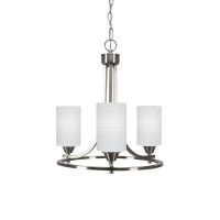 Paramount Uplight, 3 Light, Chandelier In Brushed Nickel Finish With 4