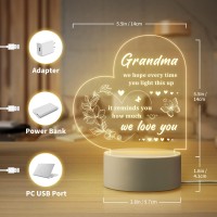 Quaintir Gifts For Grandma Grandma Gifts Engraved Night Light Grandma Birthday Gifts Thanksgiving Christmas Mothers Day Gif