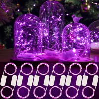 Hxweiye 12 Pack 7Ft 20Led Pink Fairy Lights Battery Operated For Mason Jar Diy Wedding Party Bedroom Patio Christmas Dcor