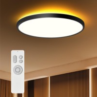 Ocioc 18Inch Ceiling Light With Remote Control 40W Led Flush Mount Light Fixture With 2000K Backlight 3000K6500K Light Changi