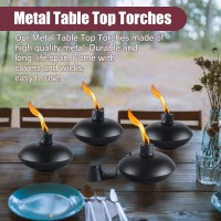 Zszmfh 4 Pack Metal Table Top Torches 18 Oz Citronella Torches For Outside Refillable Citronella Flame Light Torch With Wicks A