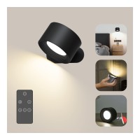 Led Wall Sconce Wall Mounted Lamp With Rechargeable Battery Operated 3 Color Temperature 3 Brightness Level 360Rotate Magneti