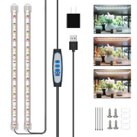 Kullsinss Grow Lights For Indoor Plants 16 In Full Spectrum Plant Grow Light Strips With Upgrade Timer 6 12 16 Hrs 5 Dimmable