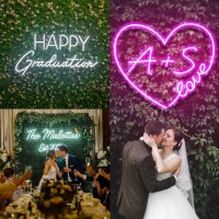 Custom Neon Signs,Personalized Large Led Neon Signs For Wall Decor Bedroom Wedding Birthday Gift Party Bar Shop Logo Decorations Personalized Name Neon Lights Hallweem Decor(Optional 3 Lines)