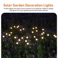 Danlikt Firefly Lights Solar Outdoor,2 Pack Solar Garden Lights Outdoor Waterproof Firefly Lights,8 Led Light Bulbs,Warm White Swaying Solar Decorative Lights For Pathway Yard Patio Landscape