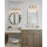 Femila Vanity Lights, 4-Lights Bathroom Light Fixtures Over Mirror, Antique Brass Wall Sconces Lamp With Hammered Metal Shade Finish, 4Fg59B-4W Bg