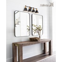 Femila Bathroom Vanity Light, 4-Lights Bathroom Light Fixtures Over Mirror, Modern Wall Mounted Lamp, Hammered Metal Shade, 4Fg59B-4W Bk