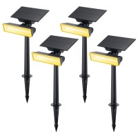 Linkind Solar Light 54 LEDs Outdoor Spotlight 3000K Warm White IP67 Waterproof Adjustable Solar Panel Light Head 4 Pack