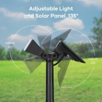 Linkind Solar Light 54 LEDs Outdoor Spotlight 3000K Warm White IP67 Waterproof Adjustable Solar Panel Light Head 4 Pack