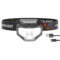 Curtsod Headlamp Rechargeable, 1200 Lumen Super Bright With White Red Led Head Lamp Flashlight, 12 Modes, Motion Sensor, Waterproof, Outdoor Fishing Camping Running Cycling Headlight