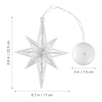 Uonlytech Christmas Star Window Light, Led Star Hanging Christmas Lights With Suction Cup Battery Operated Bethlehem Star Light For Xmas Tree Party Decor