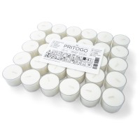 Pritogo Tea Lights Plastic Case Diameter 3.8 X 2.5 Cm Soot-Free Burning Time 8 Hours (Pack Of 300) White