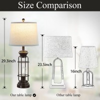 Table Lamp Set Of 2 With Usb Ports 293 Tall Farmhouse Table Lamp With 2 Nightlight Bulbs Oil Rubbed Bronze Bedside Lamp Wit