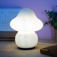 Coosa Mushroom Lamp Glass Bedside Table Lamp Night Lamps Cute Small Nightstand Desk Lamp For Home Decor Study Living Bedro