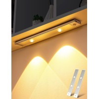 Garto Led Under Cabinet Lights, Under Counter Closet Lights With Motion Sensor, Usb Rechargeable Cat'S Eye Hill Corrugated Night Light For Indoor Kitchen Closet Stairway (11.81In/2Pack)