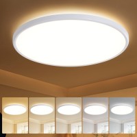 Taloya 18 Inch Flush Mount Led Ceiling Light Fixture 5 Color Temperature Settings Round Surface Mounted Fixture Dimmable Ultra Slim Ceiling Lamp For Living Room