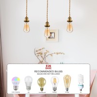 Gnolak 154Ft Pendant Light Cord Kit Industrial Vintage Plug In E26 Socket Hanging Light With Switch Hemp Rope Hanging Light F