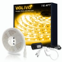 Volivo Warm White Led Strip Lights, 16.4Ft 3000K Dimmable Led Lights Strips, Strong Adhesive, Flexible Tape Light For Mirror, Kitchen Cabinets, Bedroom