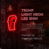 M2A Trump Light Neon Led Sign - Living Room Decor Night Lights Decorative Bedroom, Man Cave, Bar, Club Restaurant Wall Art For American Patriots, Usb Powered With Switch