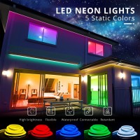 33Ft Neon Rope Lights Amber, Led Flexible Linkable Waterproof Strip Lights Yellow For Diy Sign Living Gaming Room Bedroom Bars Wall Party Wedding Christmas Indoor Outdoor D