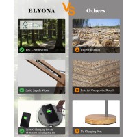 Elyona Industrial Table Lamp Sapele Wood Desk Lamp With Upgraded Wireless Charger Usb C Port Swing Arm Reading Task Light Fo