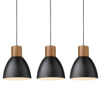 Elyona 3 Pack Pendant Lights For Kitchen Island 7 Hammered Metal Solid Wood Small Hanging Light Fixtures Adjustable Height Fa