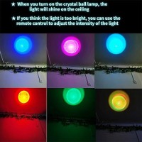 3D Solar System Crystal Ball Lamp 315 Inch K9 Crystal Ball Night Light With Wooden Base 16 Colors Changing With Remote Control