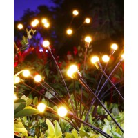 Otdair Solar Garden Lights-New Upgraded 4 Pack 8 Led Solar Powered Firefly Lights 4 Pack Solar Firefly Lights Outdoor Waterproof Vibrant Garden Lights For Patio Pathway Decoration, Warm