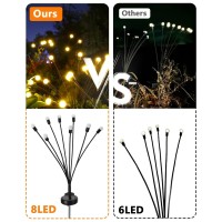 Otdair Solar Garden Lights-New Upgraded 4 Pack 8 Led Solar Powered Firefly Lights 4 Pack Solar Firefly Lights Outdoor Waterproof Vibrant Garden Lights For Patio Pathway Decoration, Warm