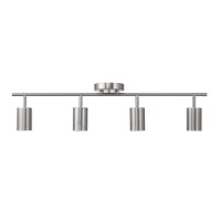 Globe Electric Pratt 4-Light Track Lighting, Brushed Nickel Finish