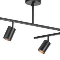 Globe Electric Waylon 6-Light Track Lighting, Matte Black, Center Swivel Bars