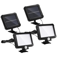 Bellanny Solar Outdoor Flood Light, 6500K 56Leds Dusk To Dawn Motion Sensor Light With 16.5Ft Cable, Ip65 Waterproof Wall Security Light With Separated Solar Panel, For Indoor, Outside, Yard (2Pcs)