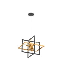 Tacdandm 158 Black Gold 8Light Sputnik Chandelier Modern Industrial Adjustable Hanging Geometric Pendant Light Fixture For E