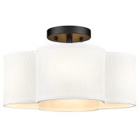 Audickic Black Semi Flush Mount Ceiling Light Close To Ceiling Light Fixtures With Fabric Shade In Quatrefoil Shape Farmhouse