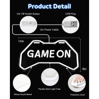 Game On Neon Sign For Game Room Decor Aclorol Gaming Gamer Neon Sign For Wall Decor Men Cave Teen Boy Room Usb Powered Led Game