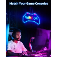 Game On Neon Sign For Game Room Decor Aclorol Gaming Gamer Neon Sign For Wall Decor Men Cave Teen Boy Room Usb Powered Led Game