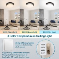 Xbuyee 2Pack Led Flush Mount Ceiling Light Fixture 13 Inch 20W Onoff Switch 300040005000K Color Selectable Dimmable Ceiling