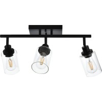 Melucee 3 Light Bathroom Vanity Light Black Track Lighting Fixtures Ceiling Vanity Lighting Fixtures With Rotatable Track Head