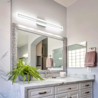 Solfart Led Bathroom Light Fixtures Over Mirror 401 Inch Vanity Lights For Bathroom Bathroom Light 6000K Nickle