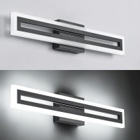 Solfart 24 Inch Vanity Lights Bathroom Lights Over Mirror Bathroom Light Fixtures Black Led Modern Light Fixture 6000K