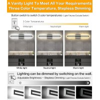 Solfart 3 Color Temperature Dimmable Vanity Lights Light Fixtures For Bathroom Above Mirror Modern Light Fixture Bathroom Lighti