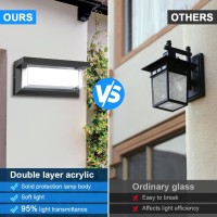 Outdoor Wall Light With Led Beads 1800Lm Modern Experience Lights Fixture For House 6000K Matte Black Outdoor Porch Light Wall M