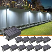 Volisun Solar Deck Lights Outdoor Fence Lights Step Lights 12Pack Warm Whitecool White Waterproof Led Deck Solar Lights For St