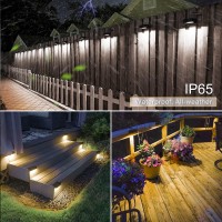 Volisun Solar Deck Lights Outdoor Fence Lights Step Lights 12Pack Warm Whitecool White Waterproof Led Deck Solar Lights For St