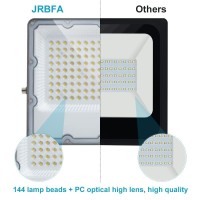 Jrbfa Led Outdoor Flood Light 2 Pack 100W Led Work Light 12000Lm Bright Outdoor Flood Light With Plug, 6000K Daylight White, Ip66 Waterproof Outdoor Light For Backyard, Garage, Garden, Lawn