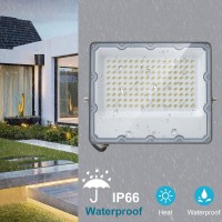 Jrbfa Led Outdoor Flood Light 2 Pack 100W Led Work Light 12000Lm Bright Outdoor Flood Light With Plug, 6000K Daylight White, Ip66 Waterproof Outdoor Light For Backyard, Garage, Garden, Lawn