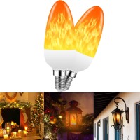 Kindeep Led Flame Effect Light Bulb, E12 Flickering Candle Light Bulbs Atmosphere Lamp For Home Gardens Wedding Party Valentines Christmas 2 Pack