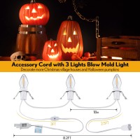 Meonum Accessory Cord With 3 Led Light Bulbs 82 Ft Indoor Blow Mold Light Cord With Female Plug For Halloween Pumpkins Christm