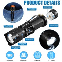 20 Pieces Led Flashlight Torch Mini 3 Mode Tactical Flashlights Small Water Resistant Pocket Flash Light Tactical Lamp Adjustabl