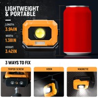 Adelante Magnetic Work Light Rechargeable 1500Lm Led Work Light Flashlight With 360 Rotating Stand 3 Color Temperature 6 Modes